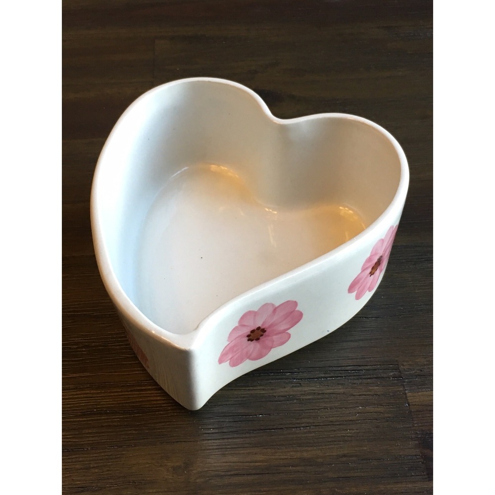 Vintage FTD Curvy Heart Bowl Planter 1979 Portugal Ceramic Love Valentine's Day